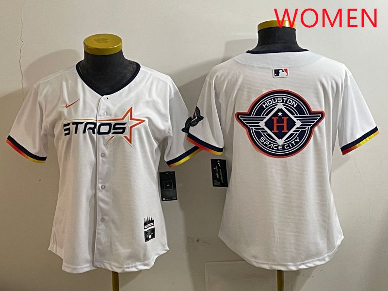 Women Houston Astros Blank White three generations Joint Name Nike 2025 MLB Jersey style 26